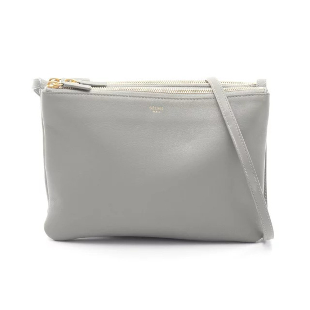 Celine Trio Crossbody Bag Leather Gray
